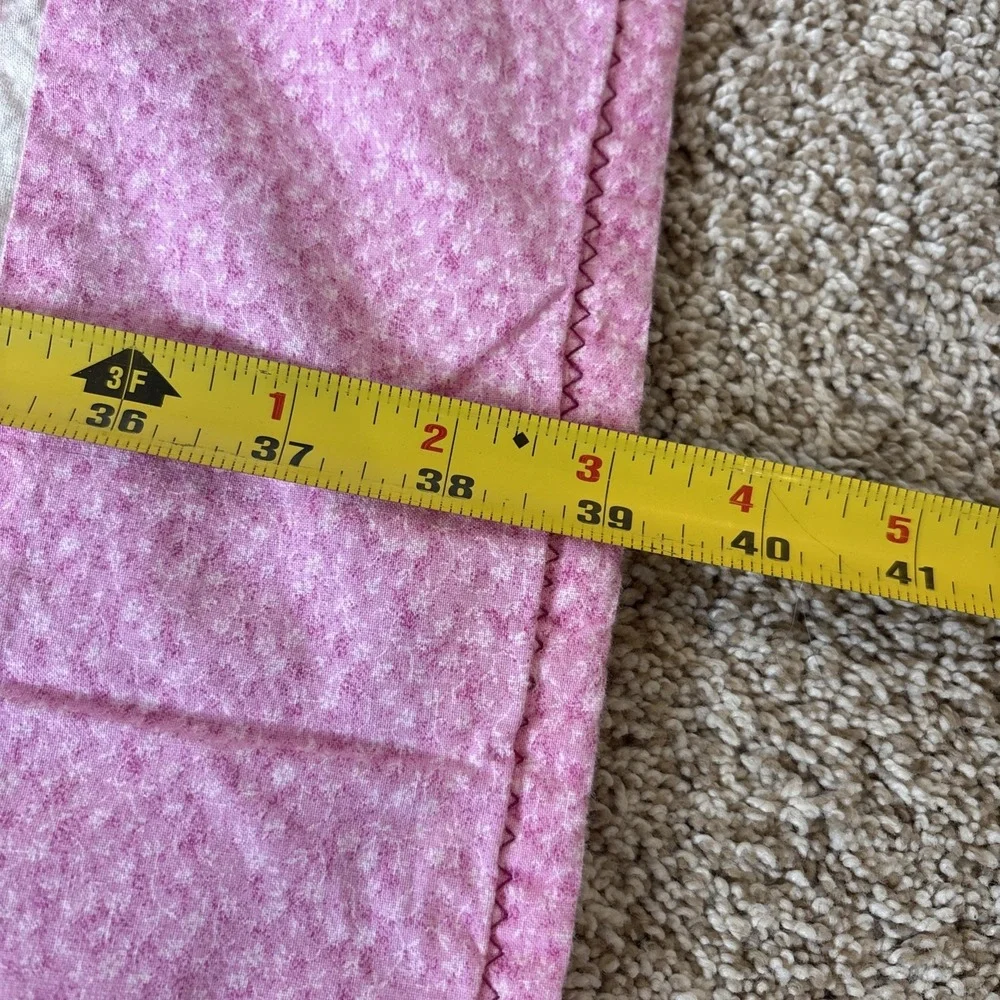 Vtg Handmade‎ Sunbonnet Sue Appliqué Baby Quilt Pink Patchwork 12 Block 44x39